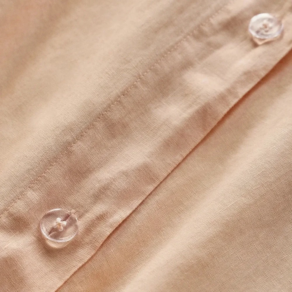 Quince European Flax Linen Duvet Cover Set King/Cal King Peach Size King Bedding